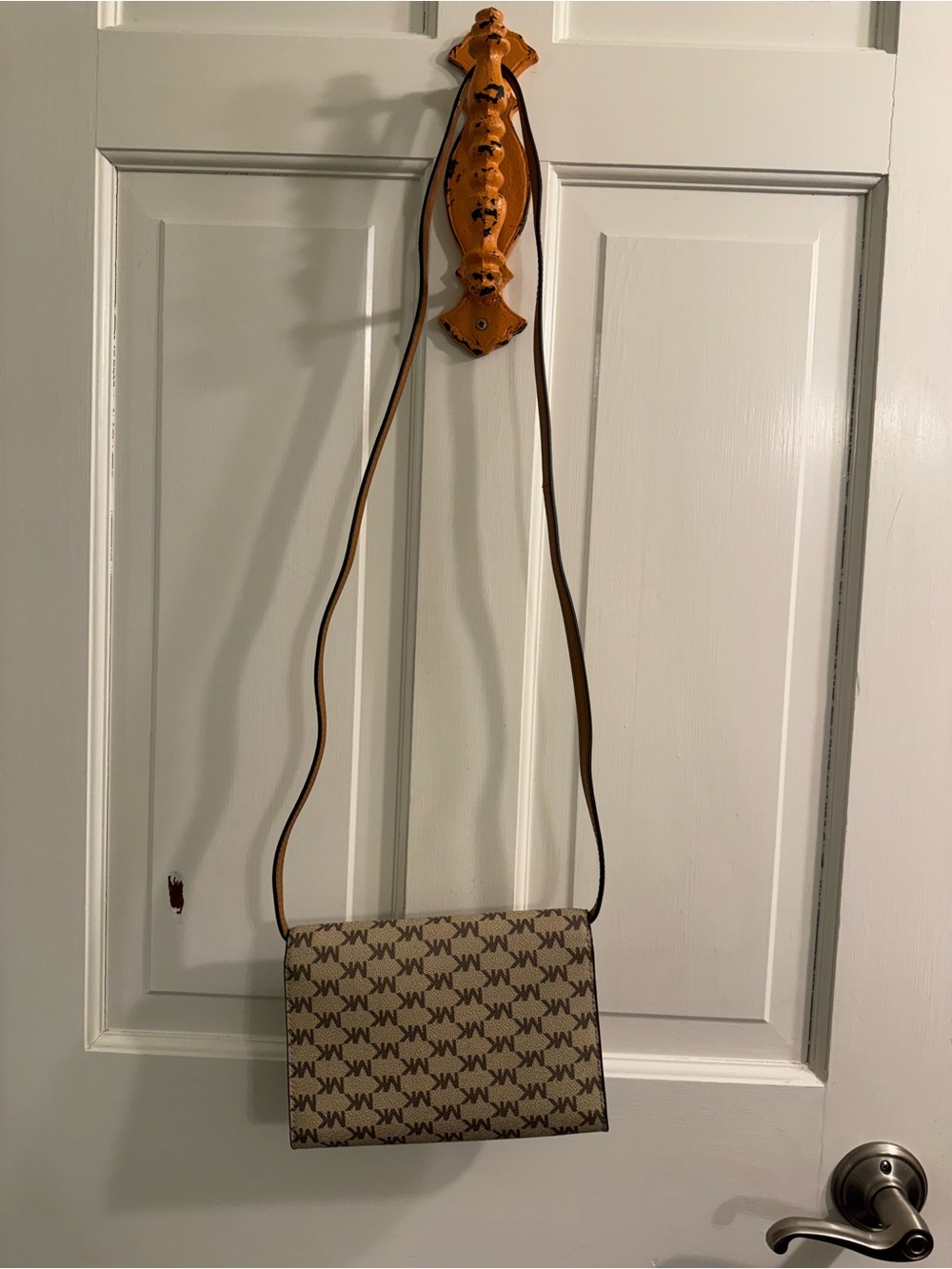 Michael Kors Brown Beige MK Signature Crossbody Bag - Picture 5 of 5